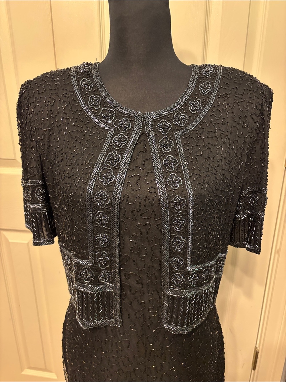 Laurence Kazar Vintage Silk Hand Beaded Evening Gown - Picture 2 of 9